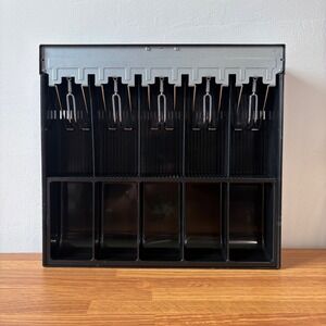 Clover D100 Station POS Cash Drawer Till 5-Bill 5-Coin Tray Black Excellent